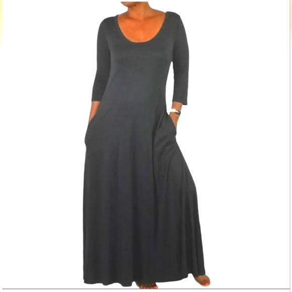 Soft Surroundings Dresses & Skirts - SOFT SURROUNDINGS Black Maxi Dress Long Sleeve Women’s 1x